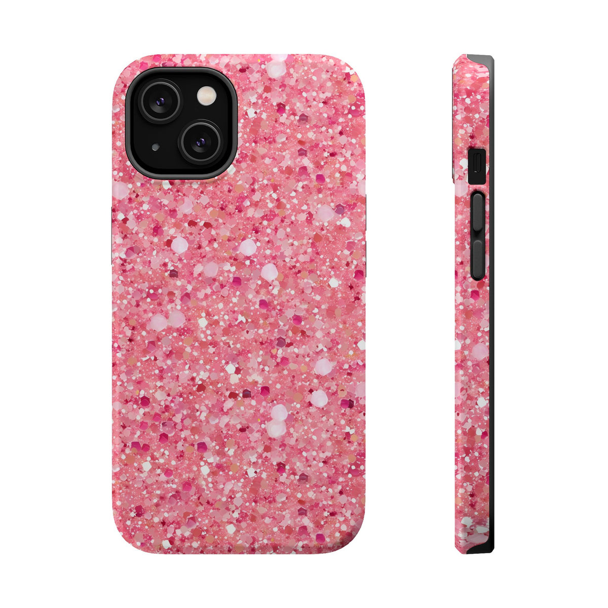 Pink Sparkle MagSafe case for iPhone 14, glossy finish