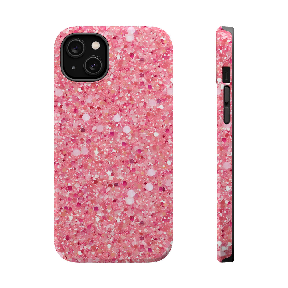 Pink Sparkle MagSafe case for iPhone 14 Plus, glossy finish