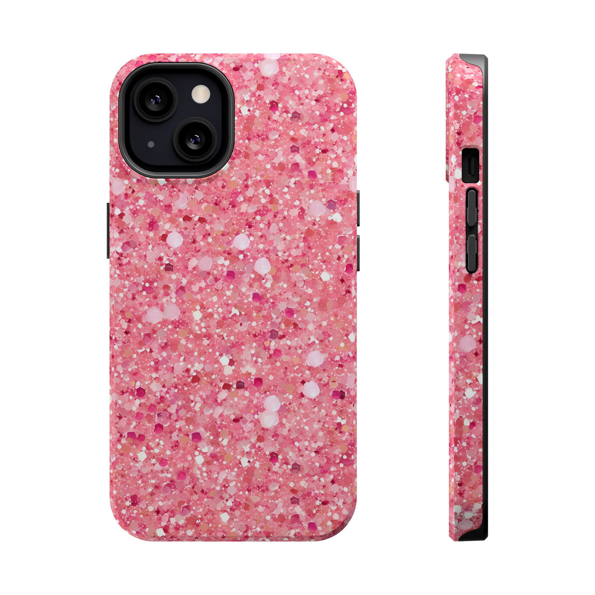 Pink Sparkle MagSafe case for iPhone 13, glossy finish