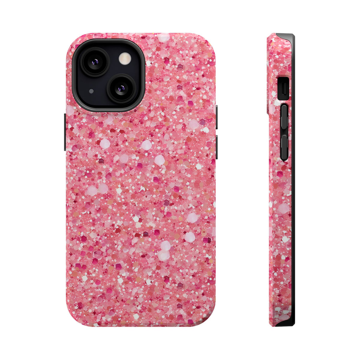 Pink Sparkle MagSafe case for iPhone 13 Mini, glossy finish