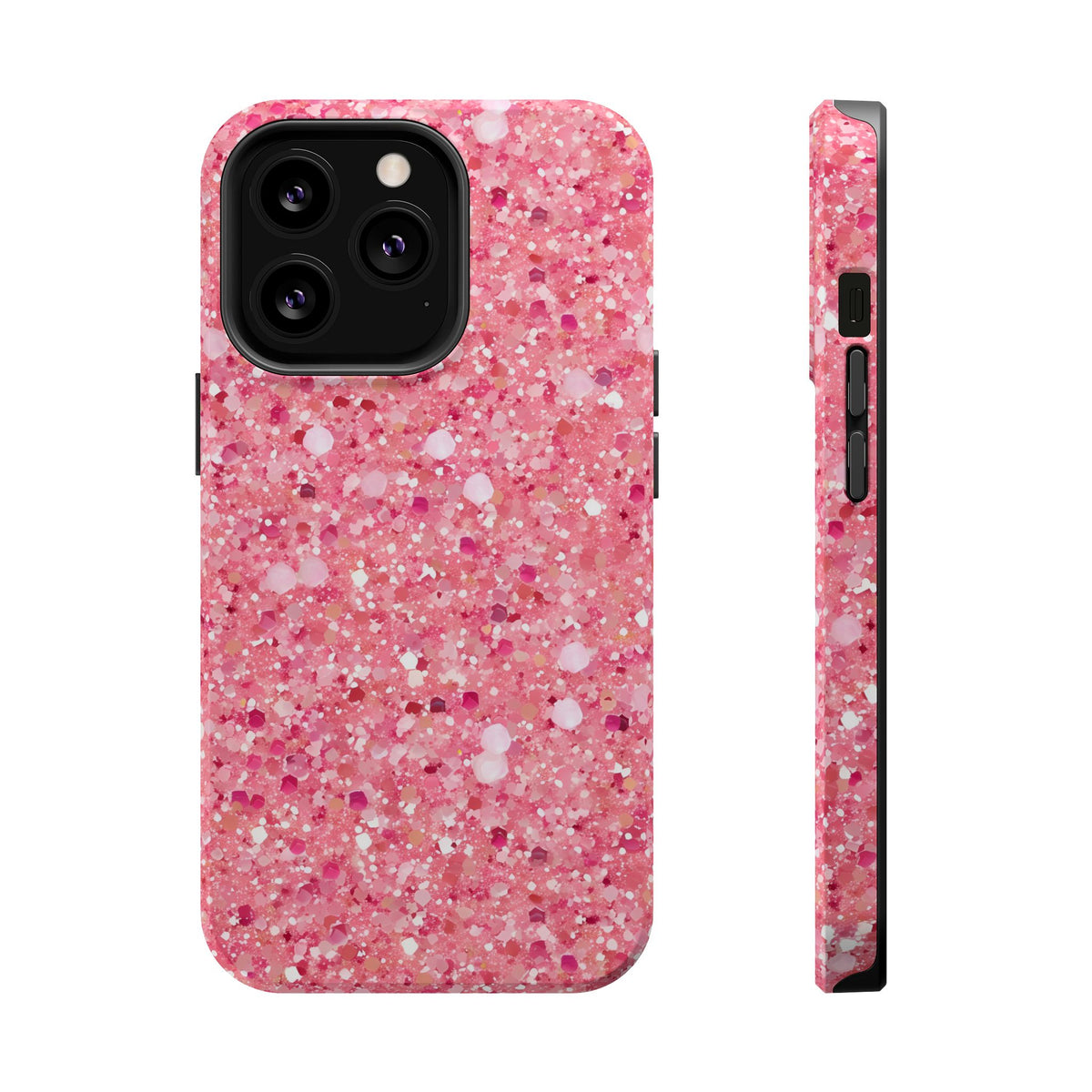 Pink Sparkle MagSafe case for iPhone 13 Pro, glossy finish