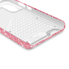 Pink Sparkle phone case with card holder, close-up of the inside