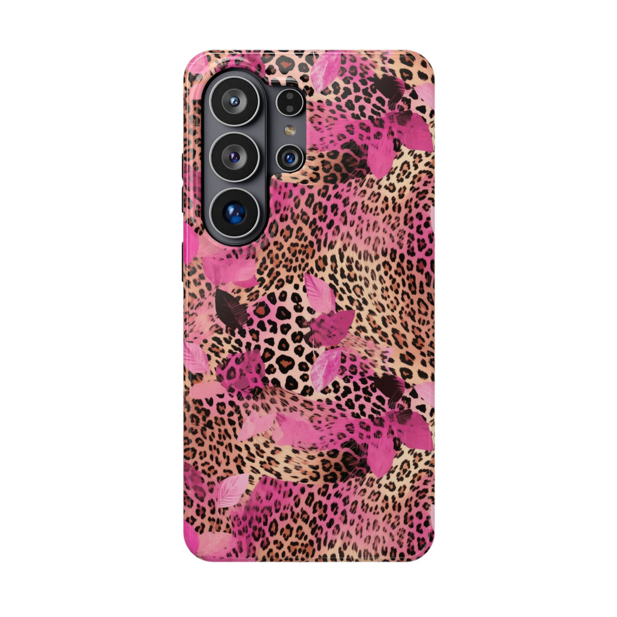 Pink Splash Leopard protective phone case for Samsung Galaxy S26 Ultra, glossy finish