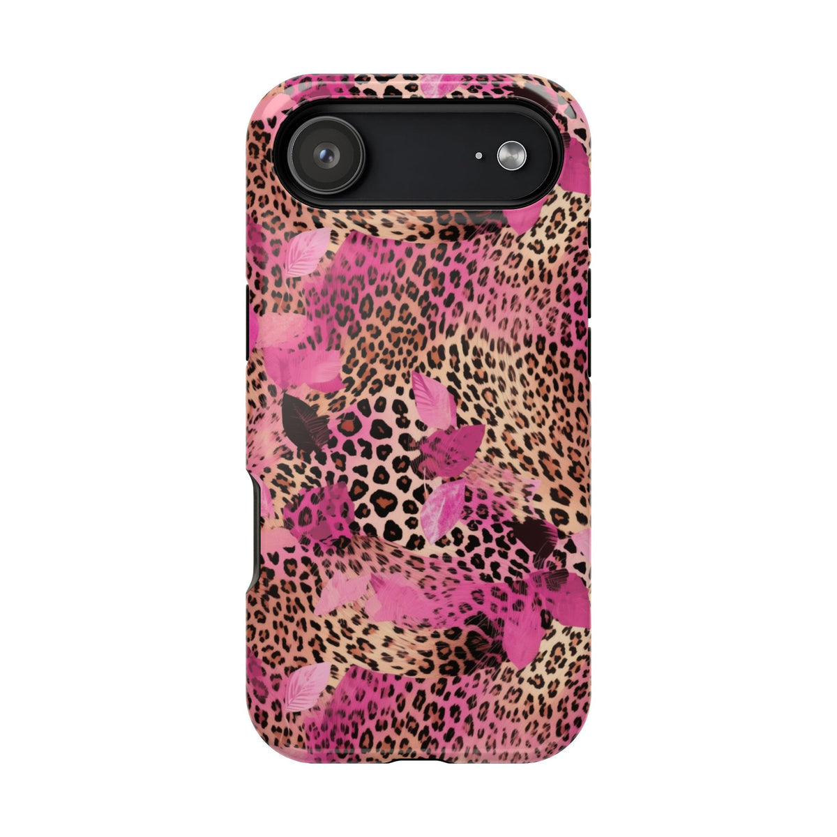 Pink Splash Leopard MagSafe case for iPhone 17 Air, glossy finish