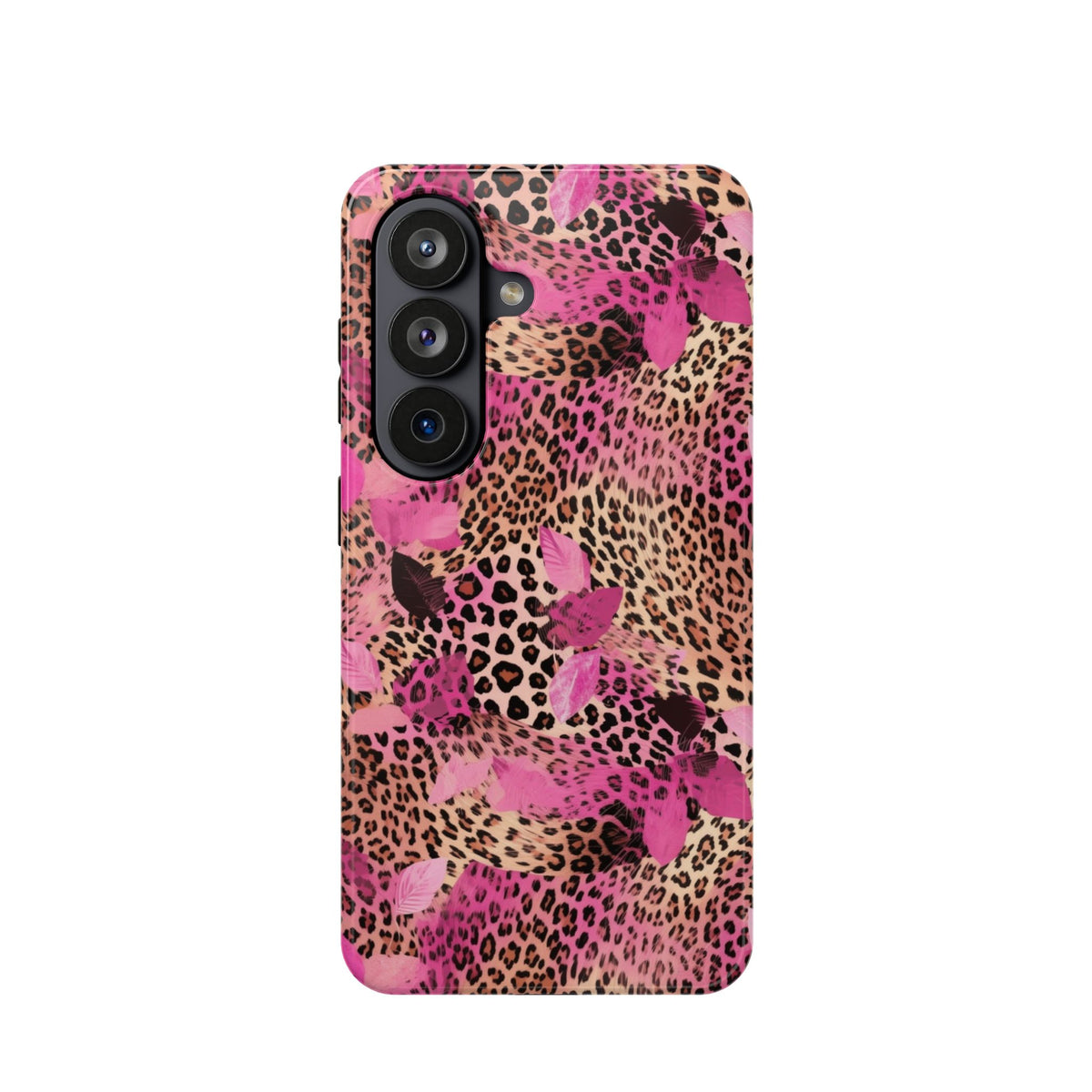 Pink Splash Leopard MagSafe case for Samsung Galaxy S26, glossy finish