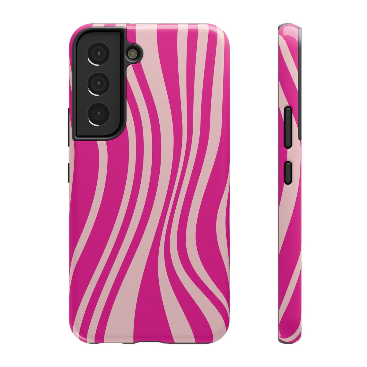 Pink Wave protective phone case for Samsung Galaxy S22, glossy finish