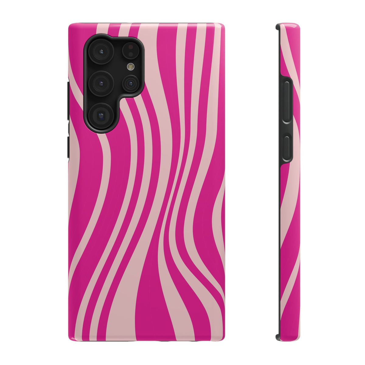 Pink Wave protective phone case for Samsung Galaxy S22 Ultra, glossy finish