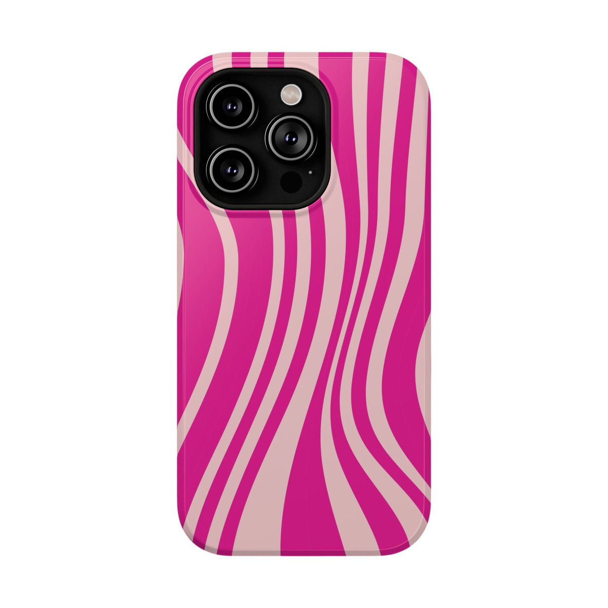 Pink Wave protective phone case for iPhone 14 Pro, glossy finish