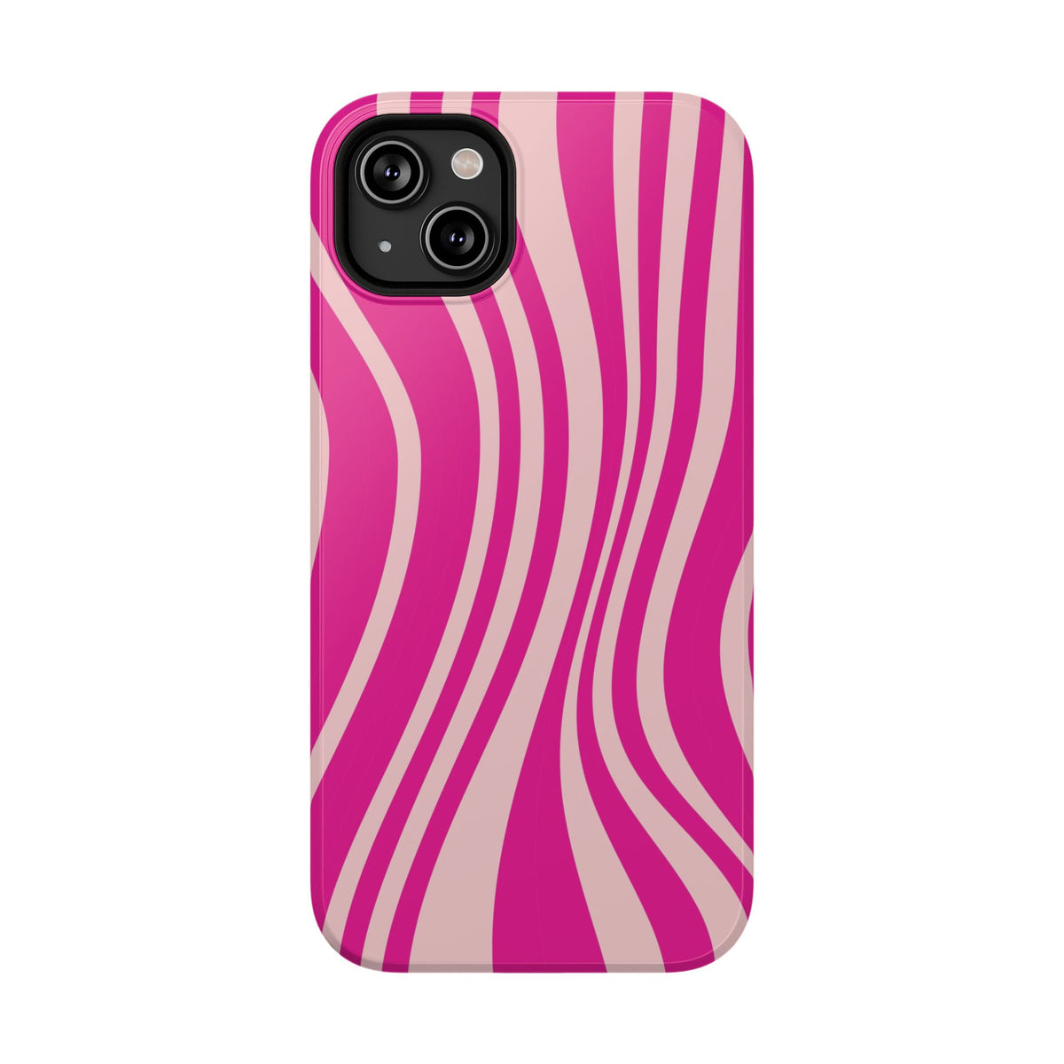 Pink Wave protective phone case for iPhone 14 Plus, glossy finish