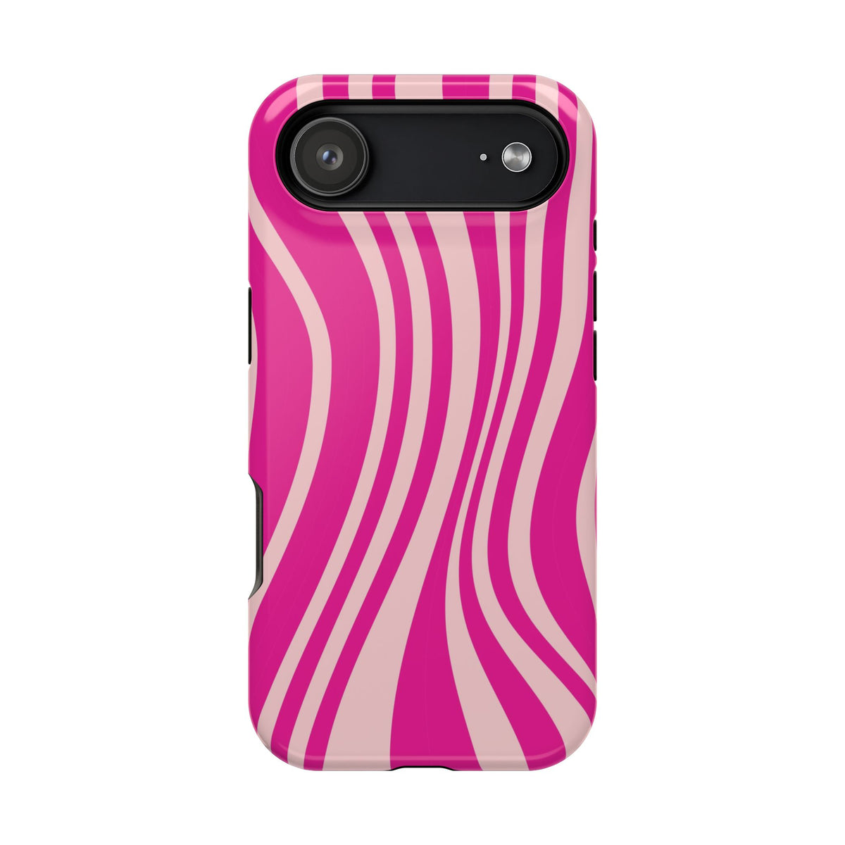 Pink Wave protective phone case for iPhone 17 Air, glossy finish