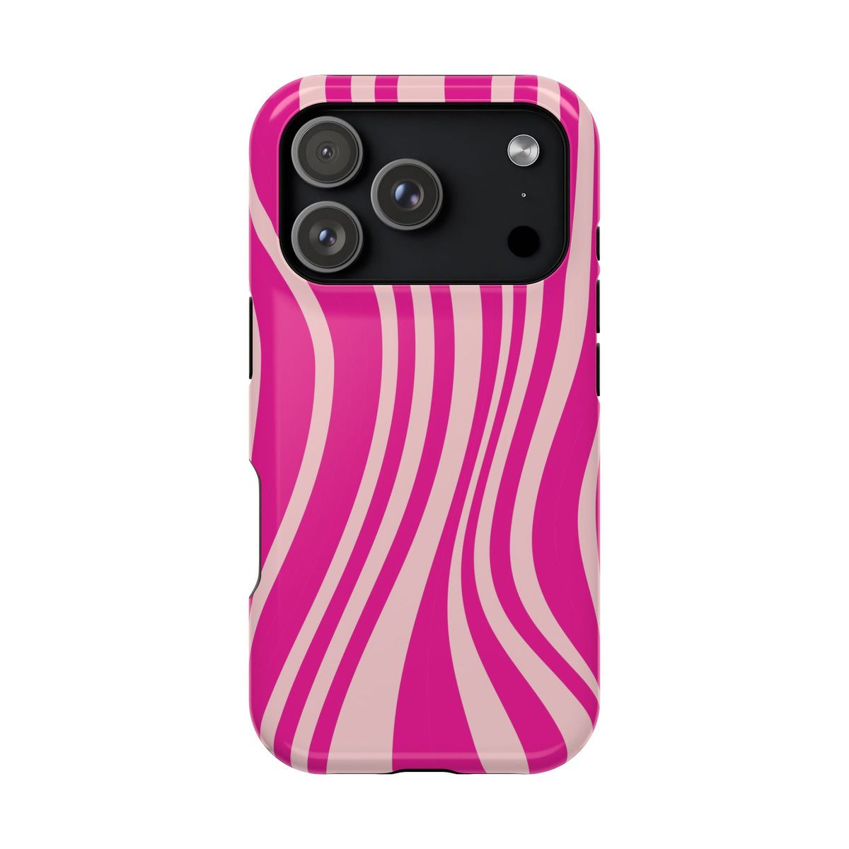 Pink Wave protective phone case for iPhone 17 Pro, glossy finish