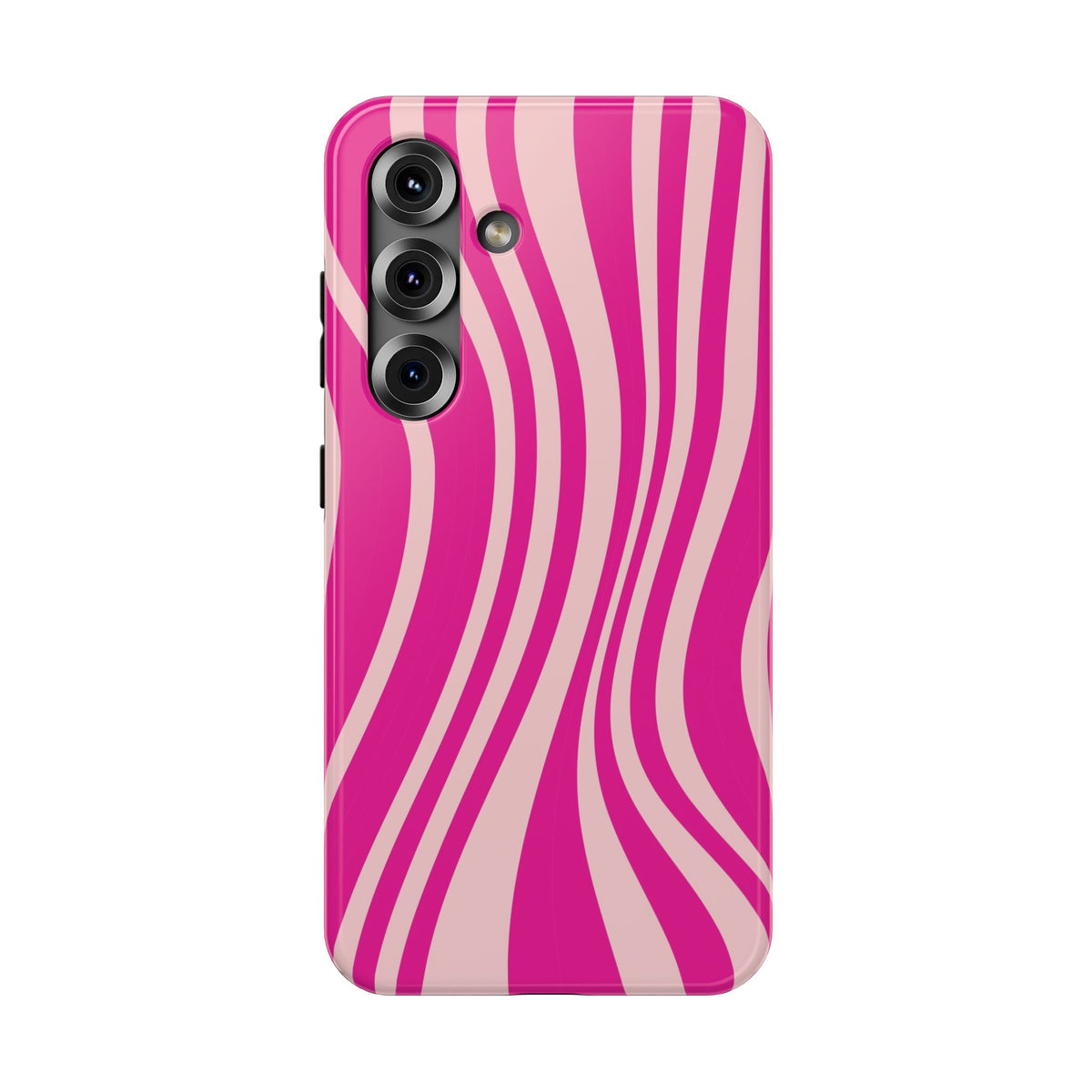 Pink Wave protective phone case for Samsung Galaxy S25, glossy finish