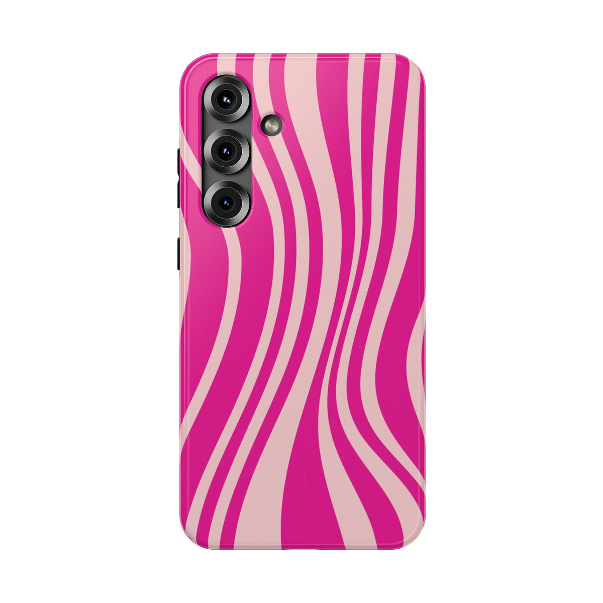 Pink Wave protective phone case for Samsung Galaxy S25 Plus, glossy finish
