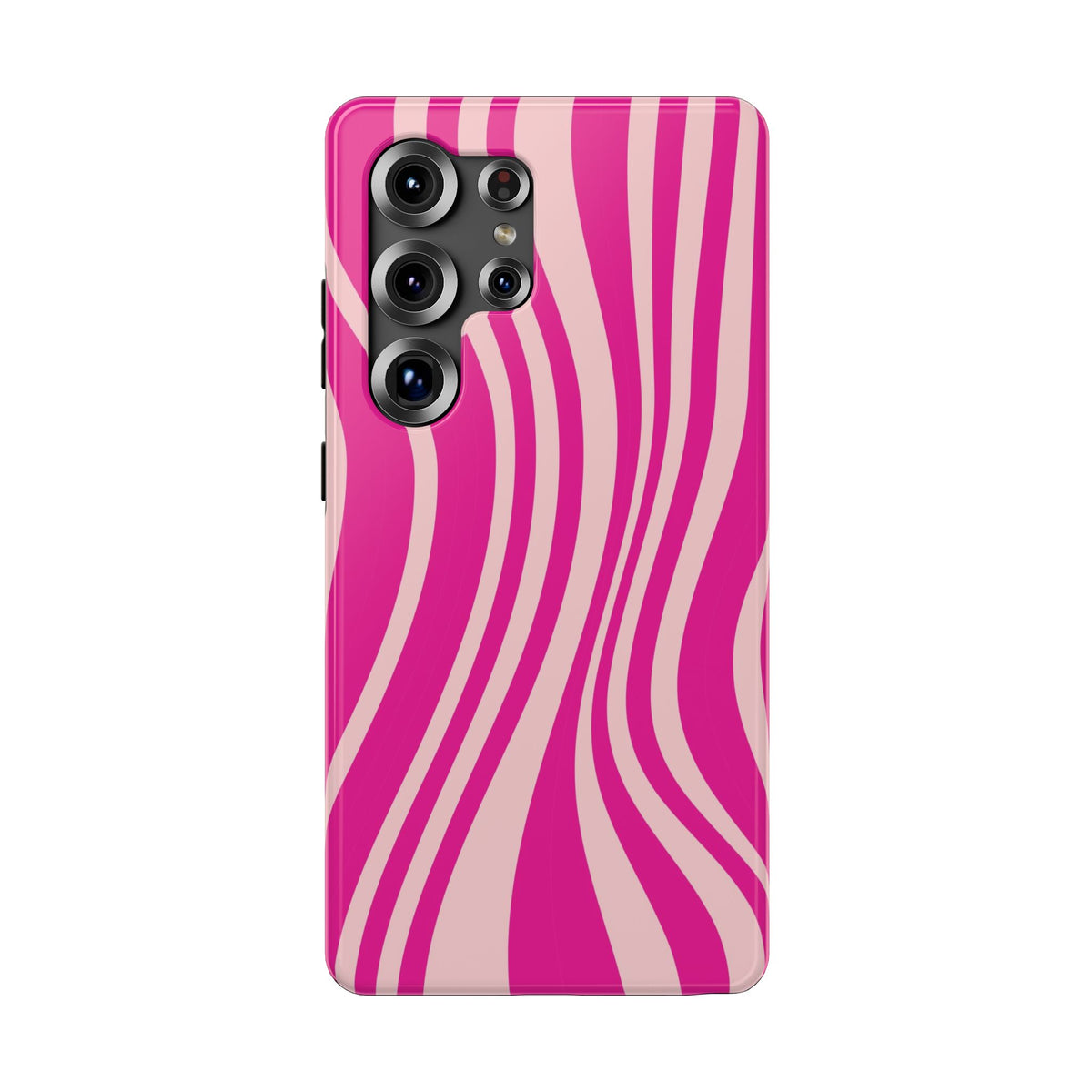 Pink Wave protective phone case for Samsung Galaxy S25 Ultra, glossy finish