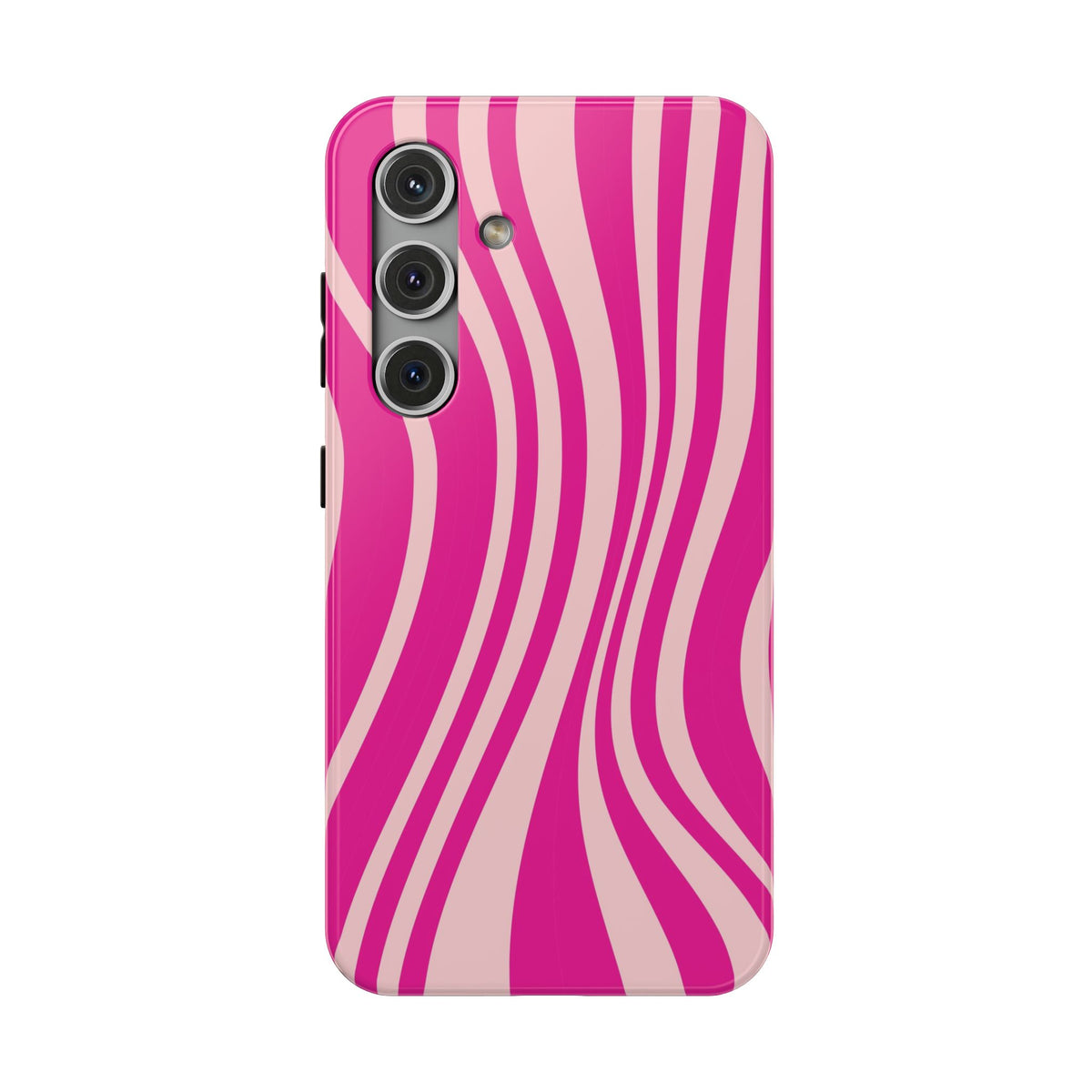 Pink Wave protective phone case for Samsung Galaxy S24, glossy finish