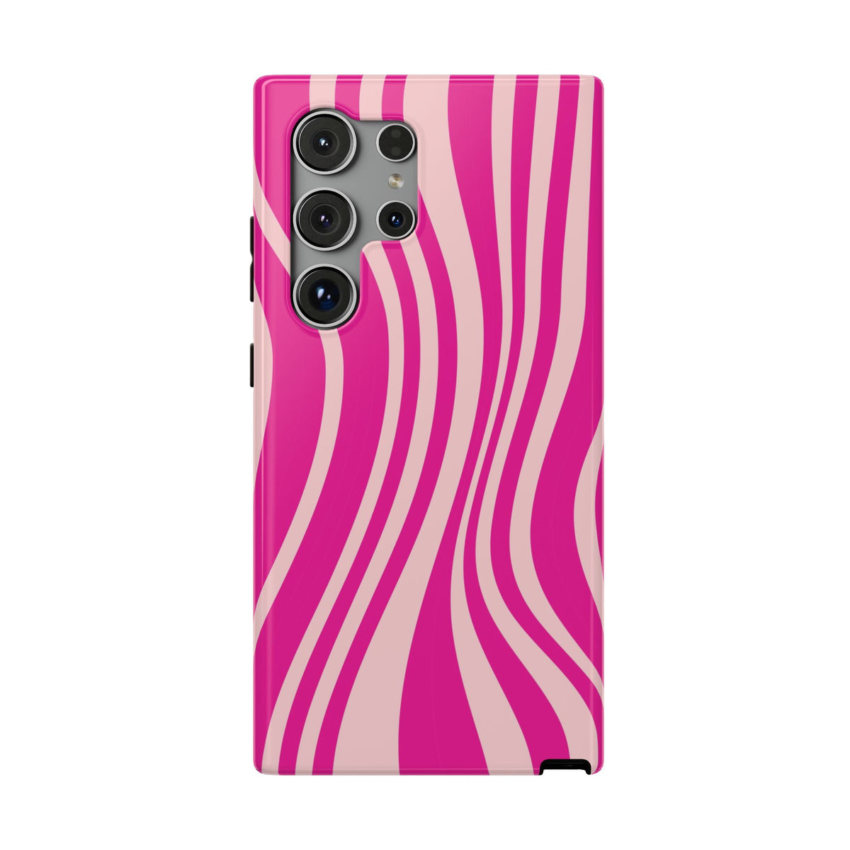Pink Wave protective phone case for Samsung Galaxy S24 Ultra, glossy finish