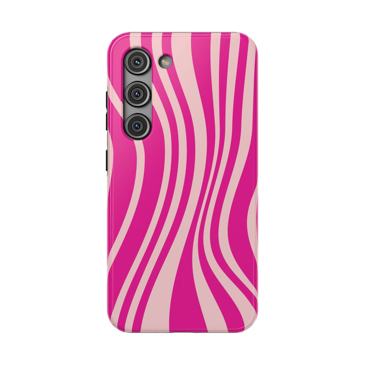 Pink Wave protective phone case for Samsung Galaxy S23, glossy finish