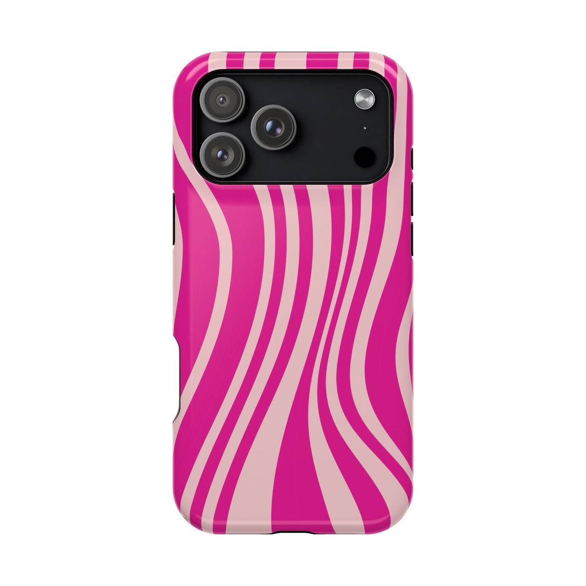 Pink Wave protective phone case for iPhone 18 Pro Max, glossy finish