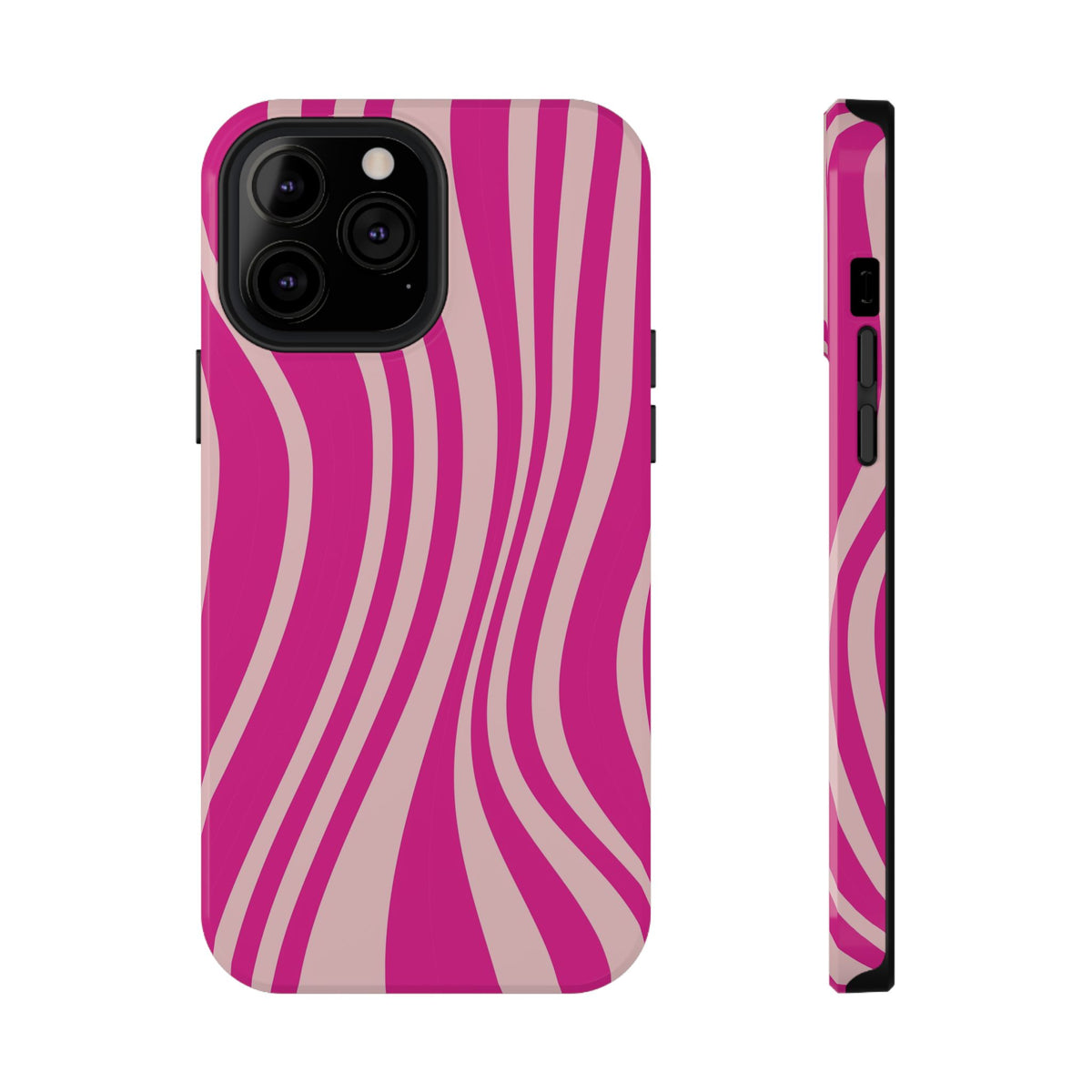 Pink Wave protective phone case for iPhone 13 Pro Max, glossy finish