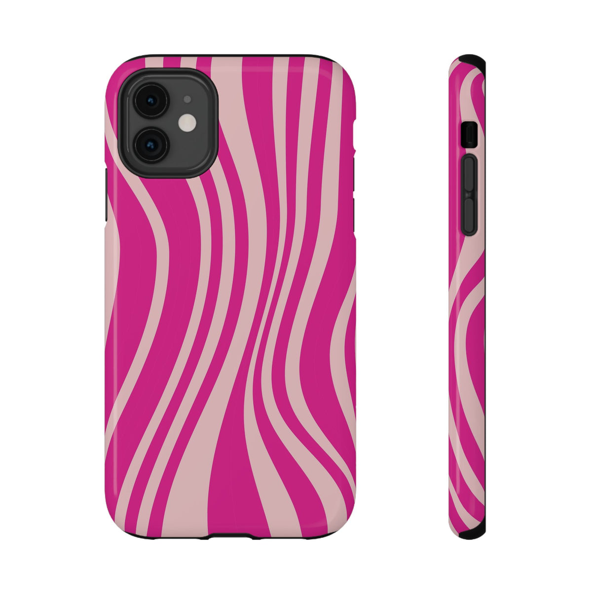 Pink Wave protective phone case for iPhone 11, glossy finish