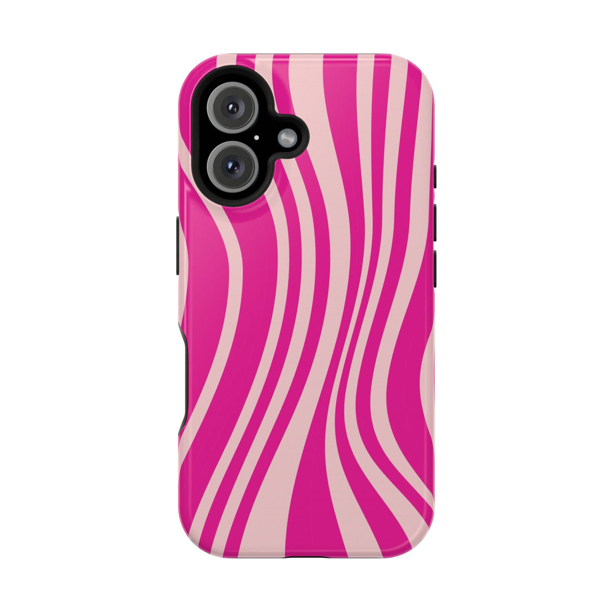 Pink Wave MagSafe case for iPhone 16, glossy finish