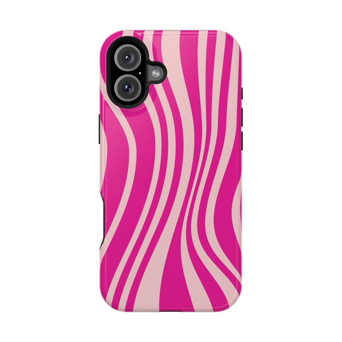 Pink Wave MagSafe case for iPhone 16 Plus, glossy finish