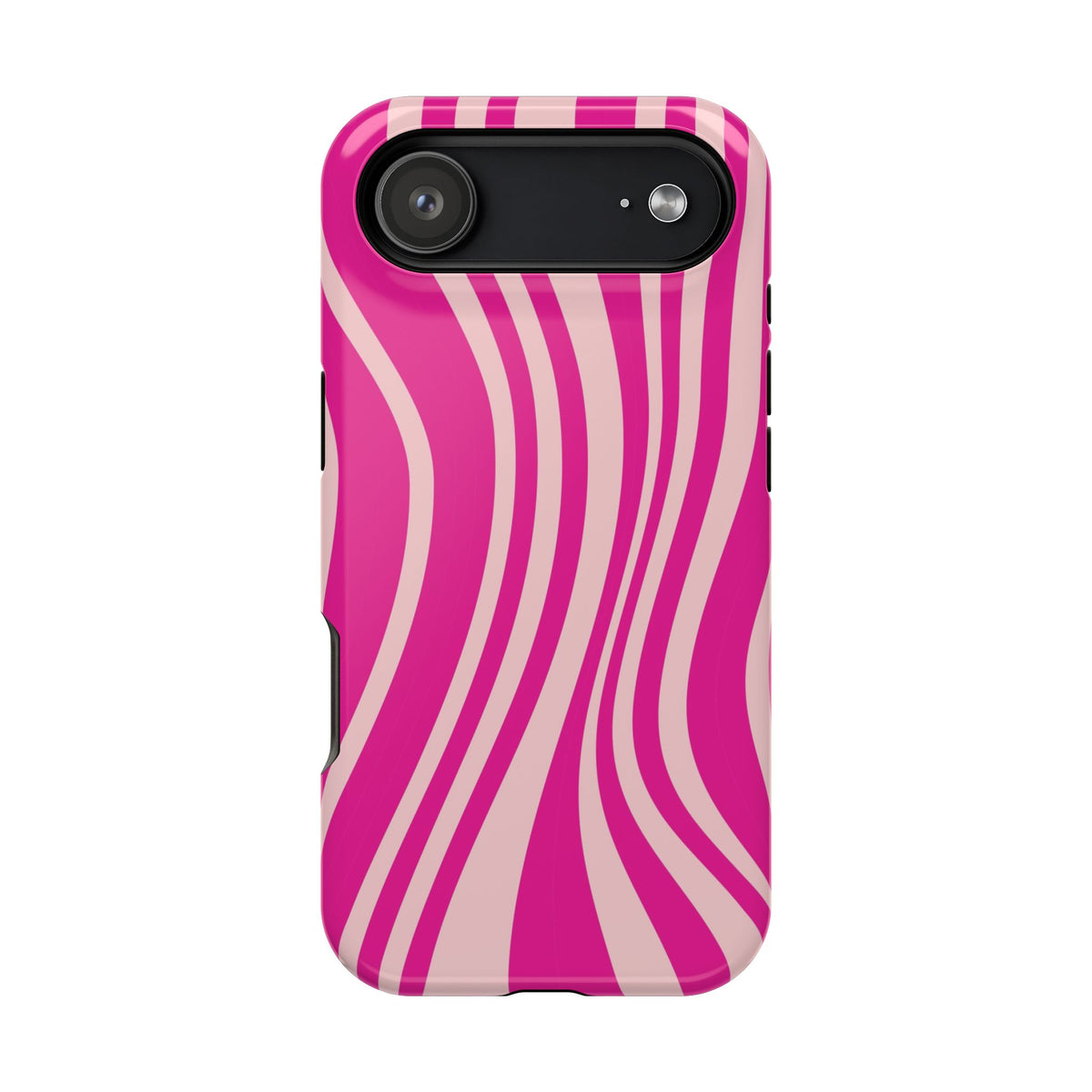 Pink Wave MagSafe case for iPhone 17 Air, glossy finish