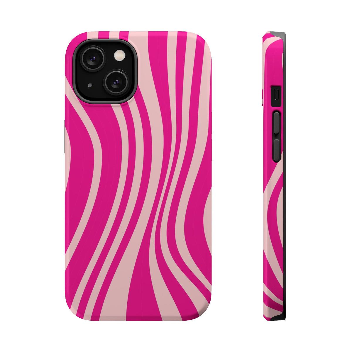 Pink Wave MagSafe case for iPhone 14, glossy finish