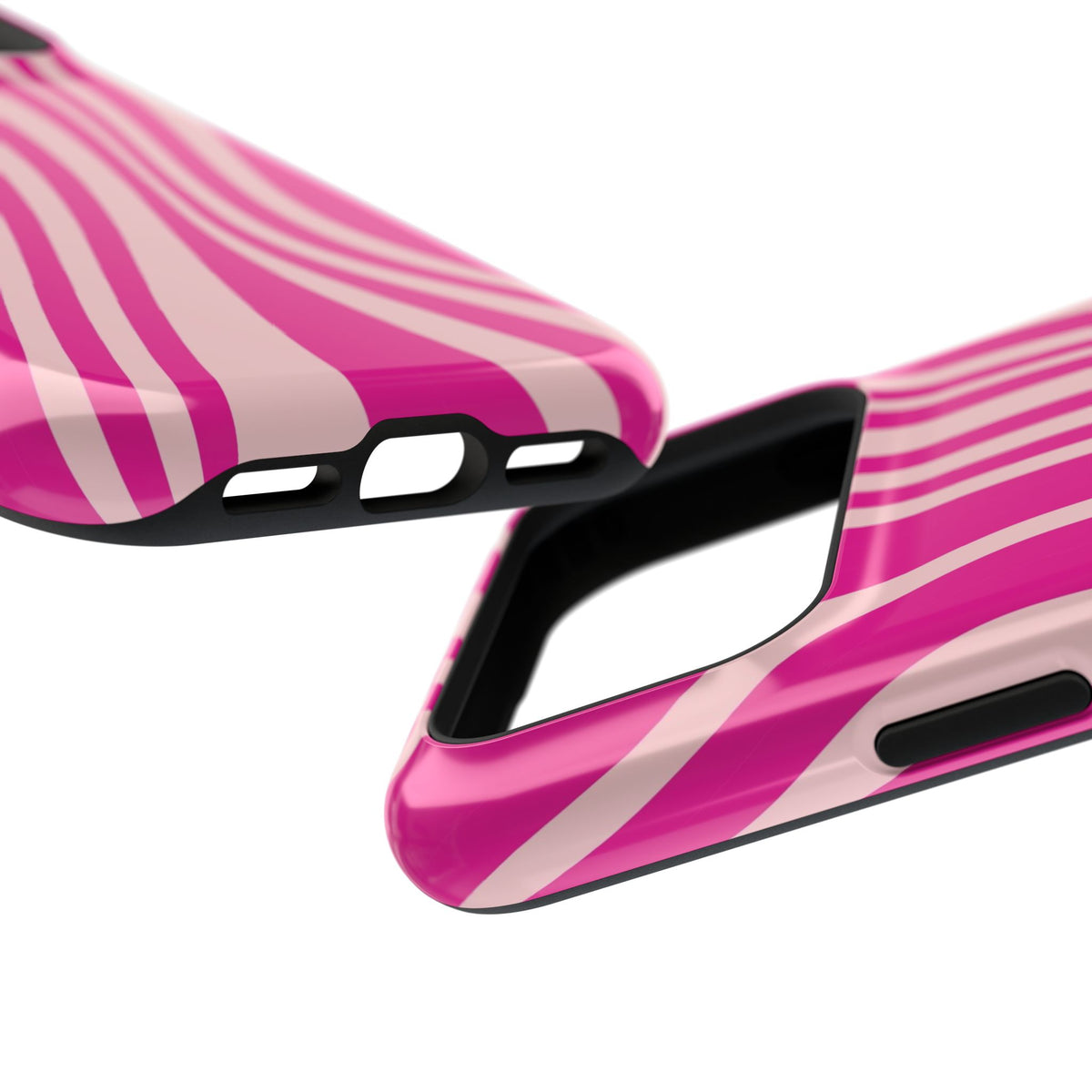 Pink Wave MagSafe case, close-up at an angle