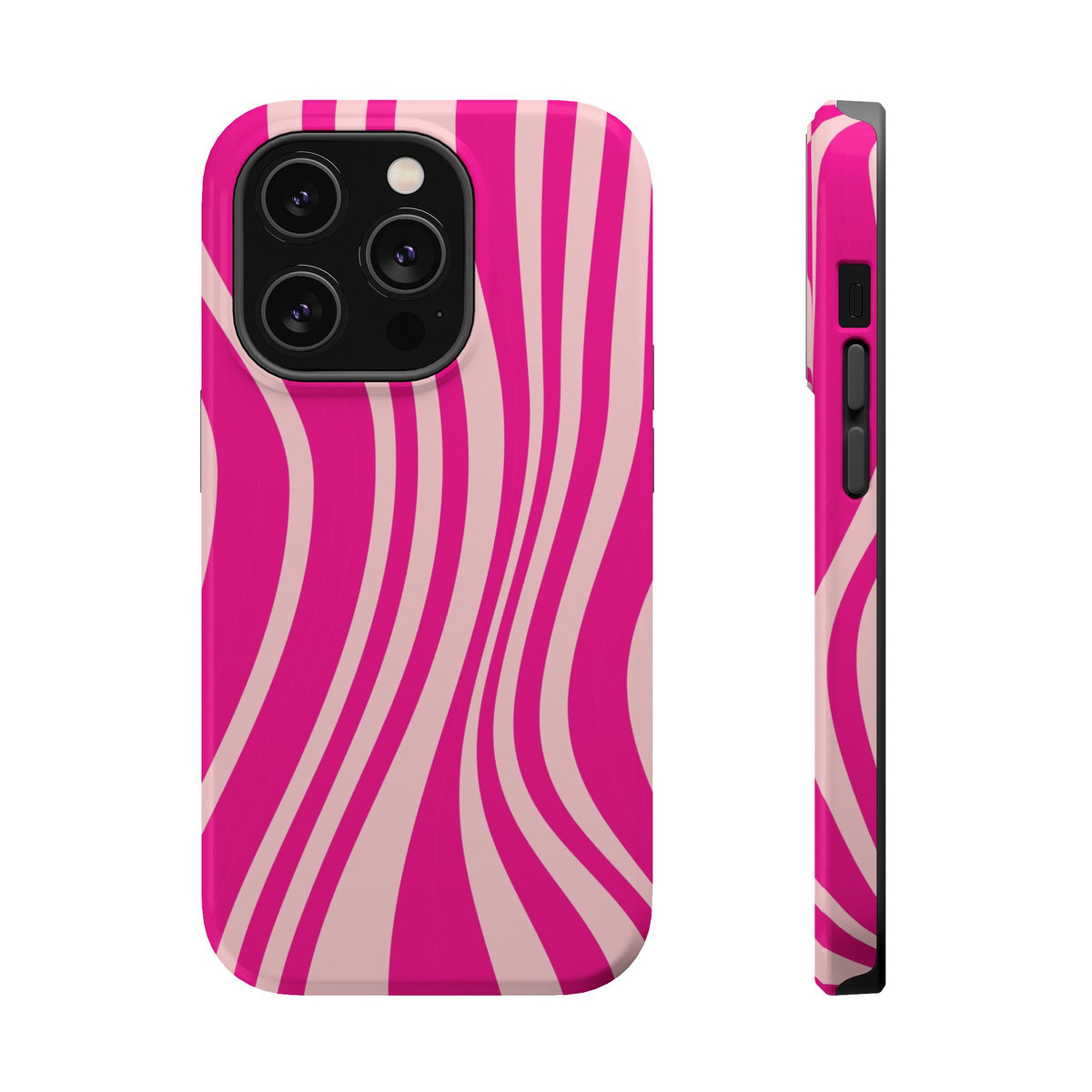 Pink Wave MagSafe case for iPhone 14 Pro, glossy finish