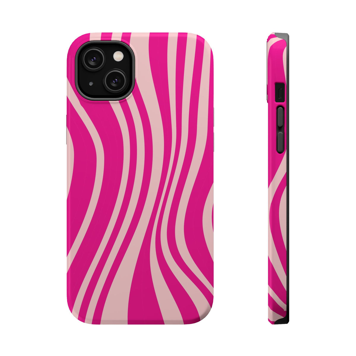 Pink Wave MagSafe case for iPhone 14 Plus, glossy finish