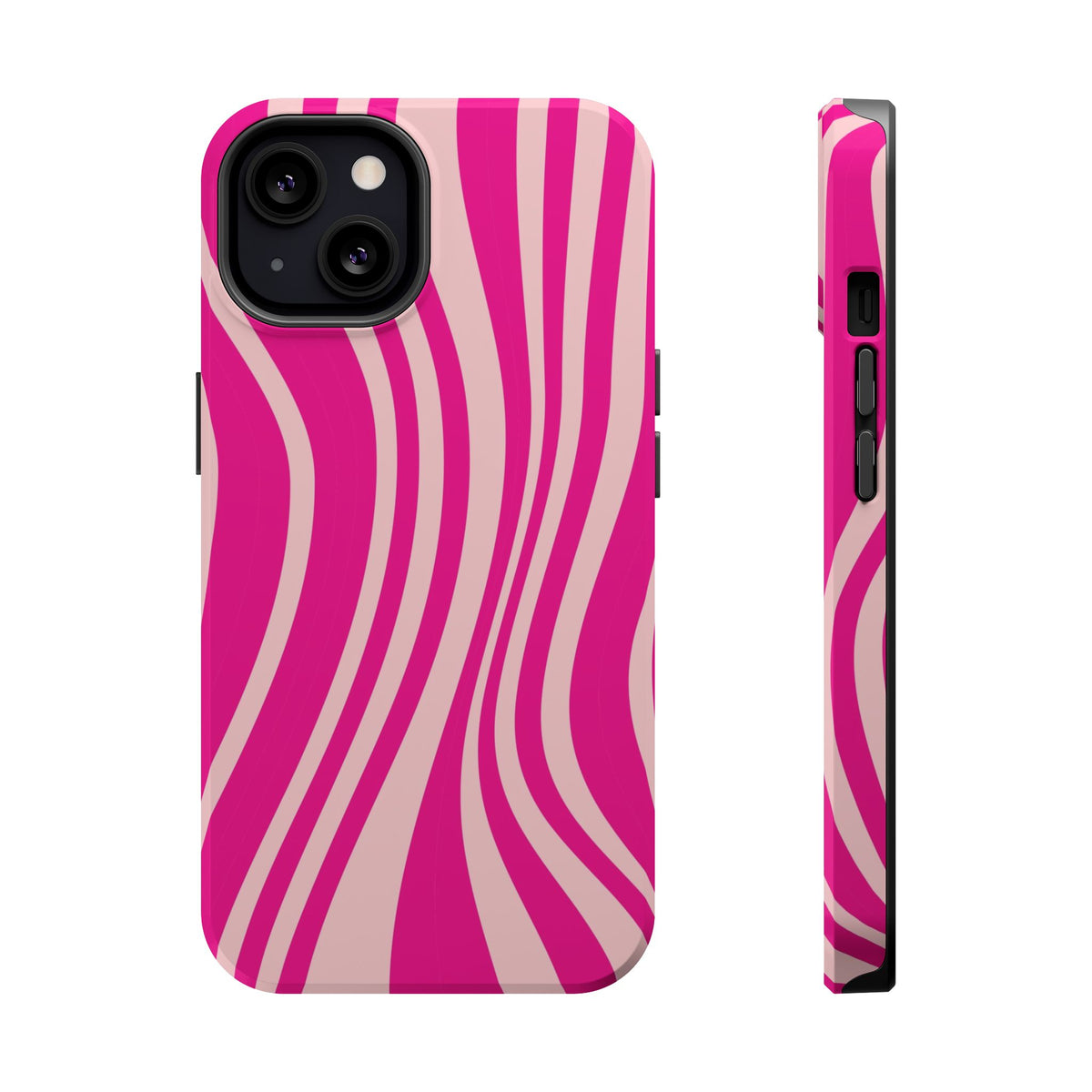 Pink Wave MagSafe case for iPhone 13, glossy finish