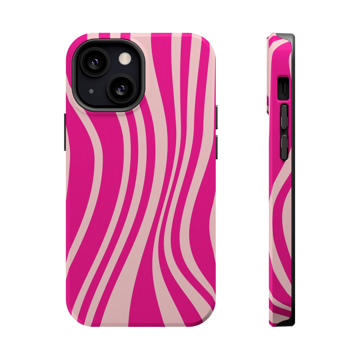 Pink Wave MagSafe case for iPhone 13 Mini, glossy finish