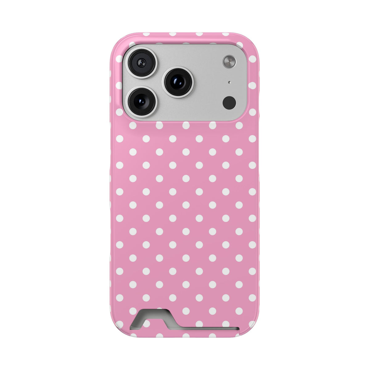 Polka Party phone case with card holder for iPhone 17 Pro, glossy finish