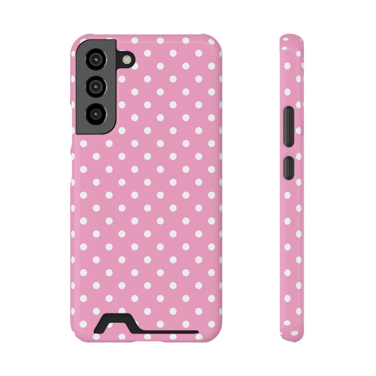 Polka Party phone case with card holder for Samsung Galaxy S22 Plus, glossy finish