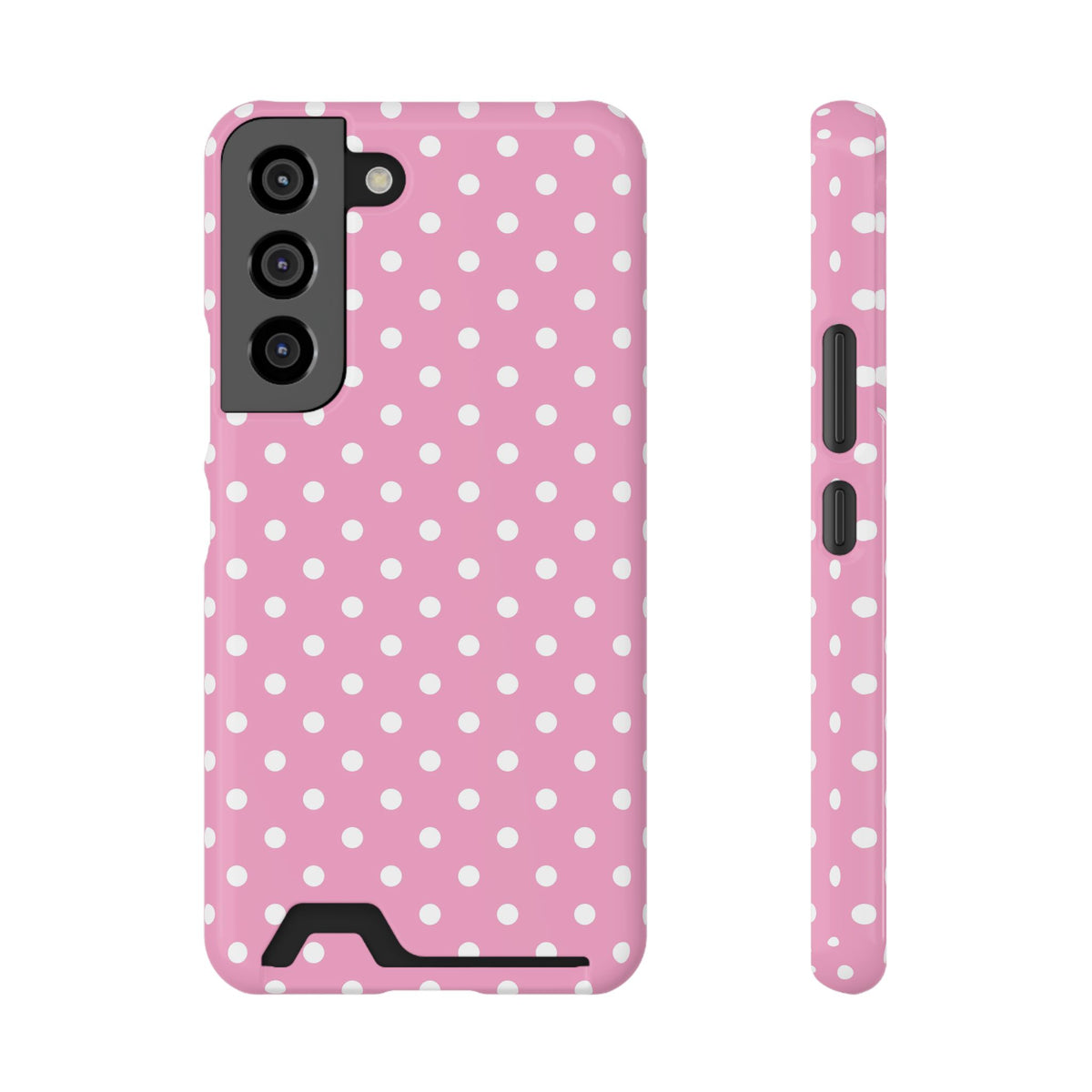 Polka Party phone case with card holder for Samsung Galaxy S22, glossy finish