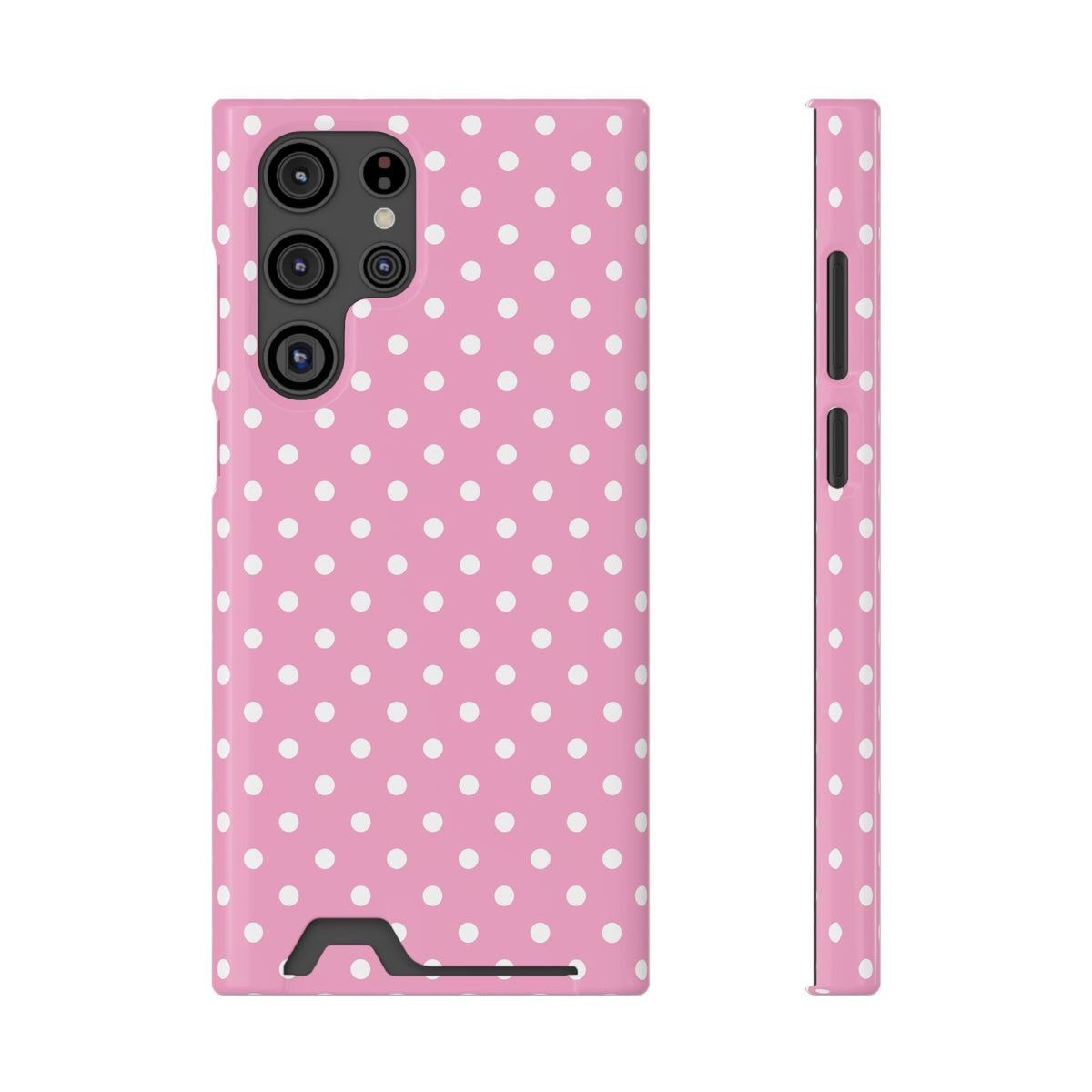 Polka Party phone case with card holder for Samsung Galaxy S22 Ultra, glossy finish