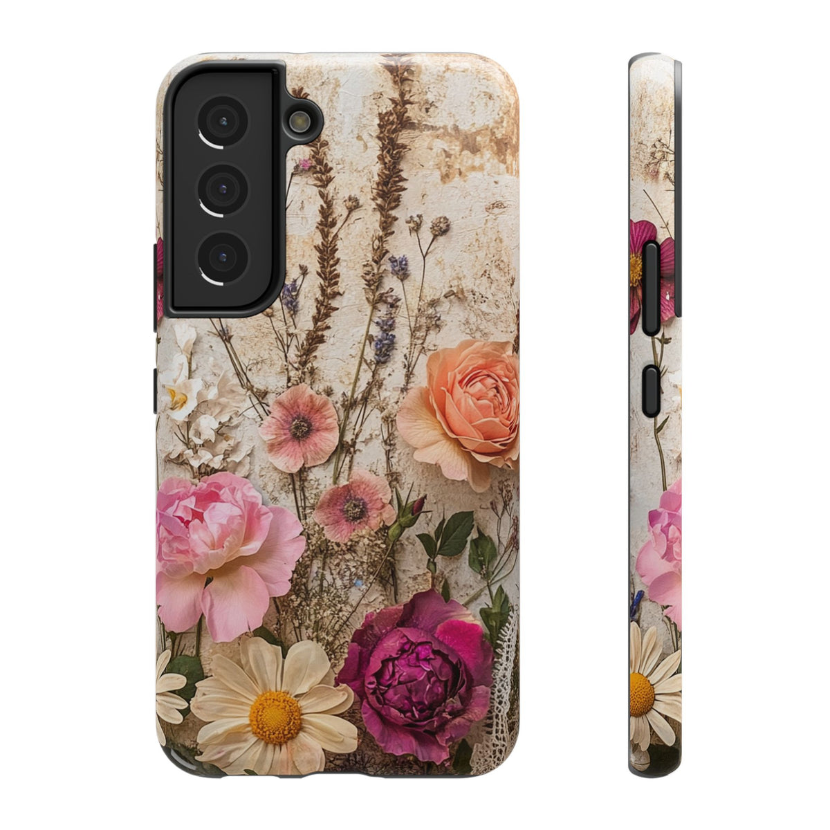 Pressed Bouquet protective phone case for Samsung Galaxy S22, glossy finish