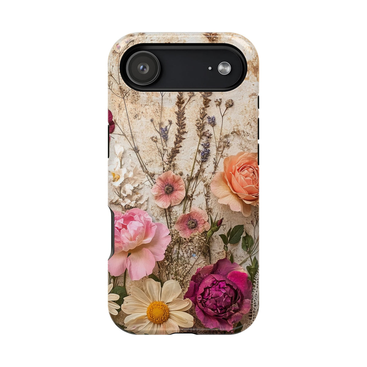 Pressed Bouquet protective phone case for iPhone 17 Air, glossy finish