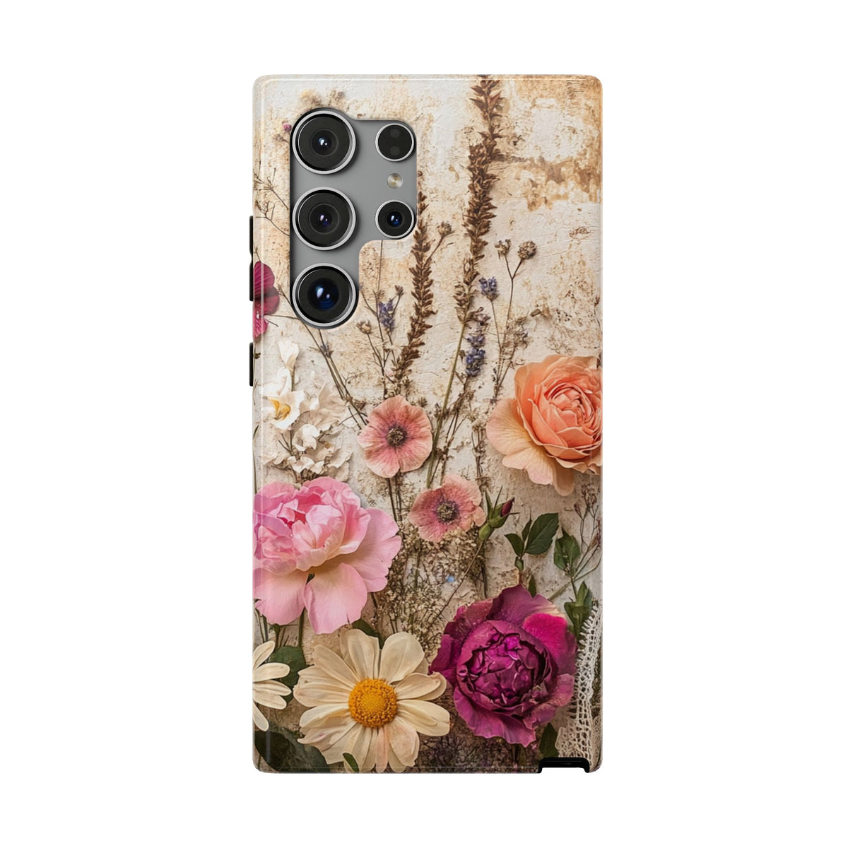 Pressed Bouquet protective phone case for Samsung Galaxy S24 Ultra, glossy finish