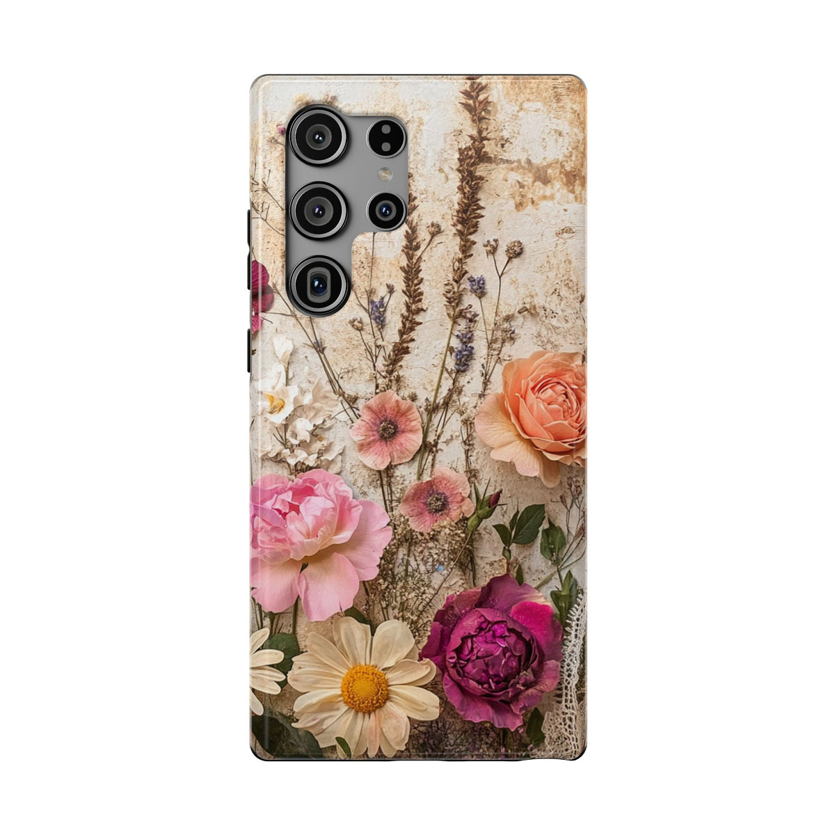 Pressed Bouquet protective phone case for Samsung Galaxy S23 Ultra, glossy finish