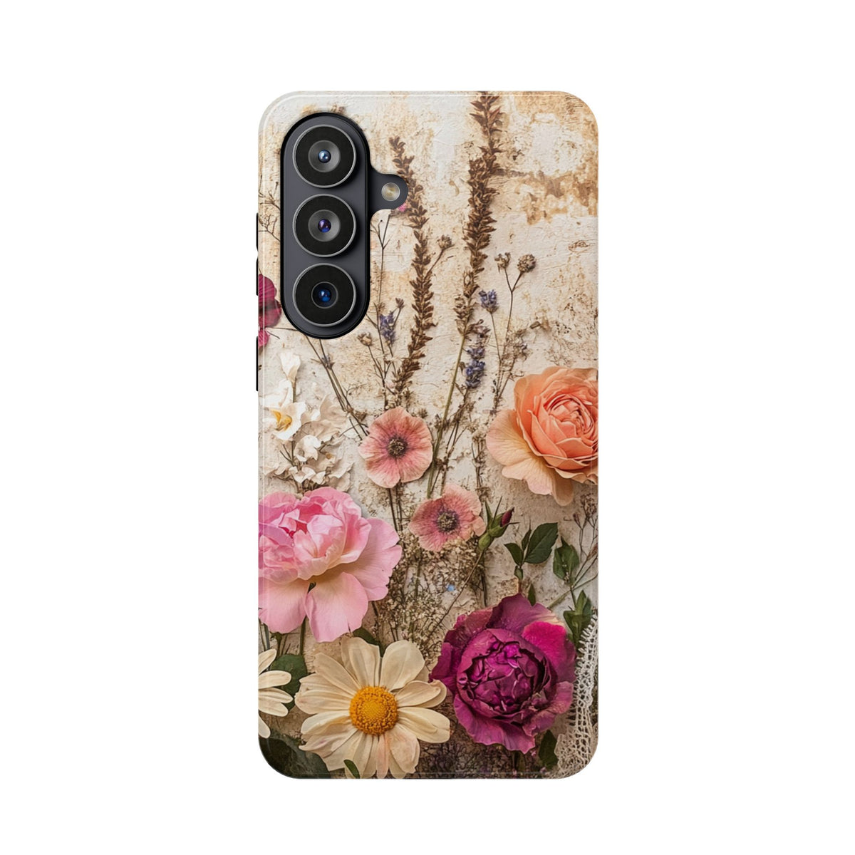 Pressed Bouquet protective phone case for Samsung Galaxy S26 Plus, glossy finish