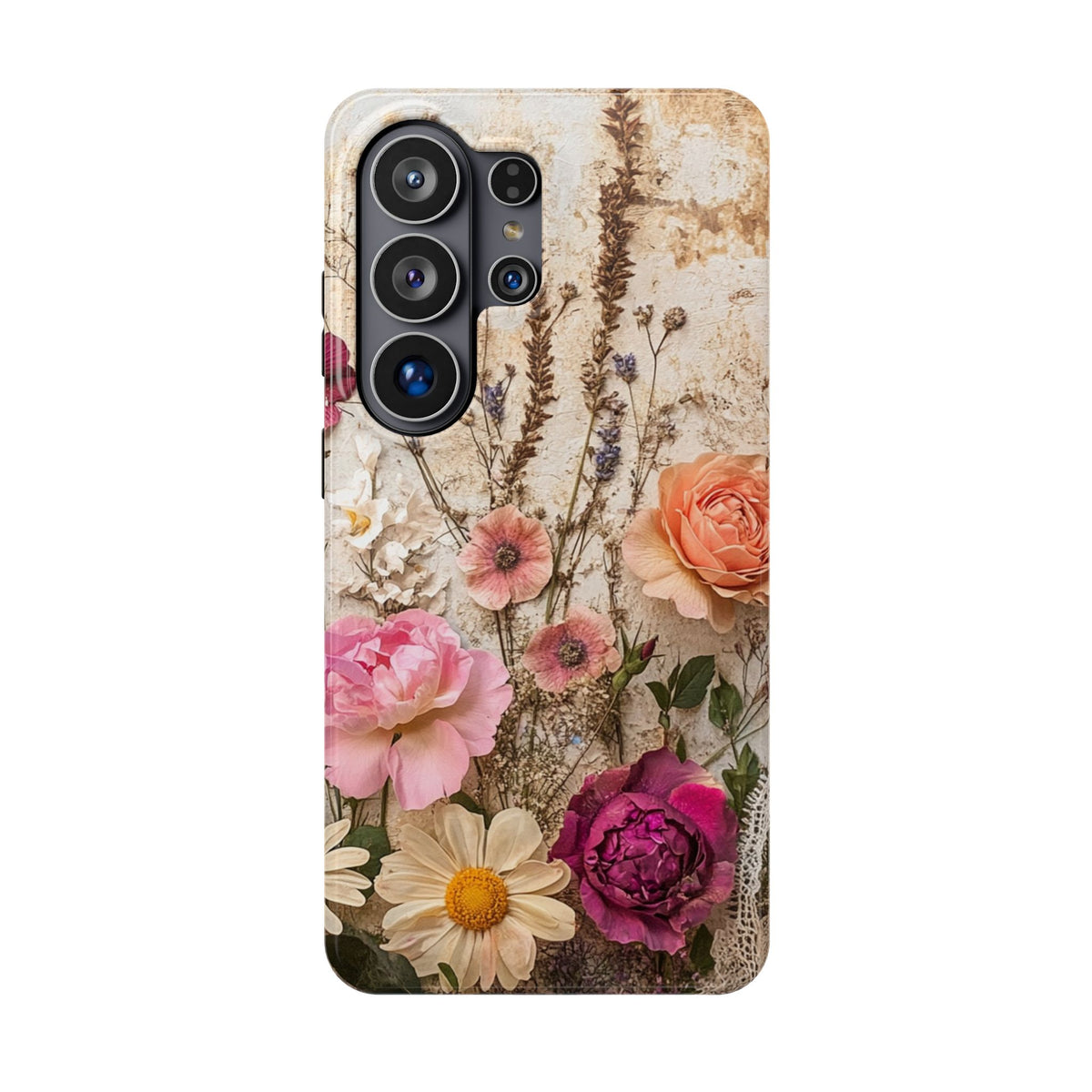 Pressed Bouquet protective phone case for Samsung Galaxy S26 Ultra, glossy finish