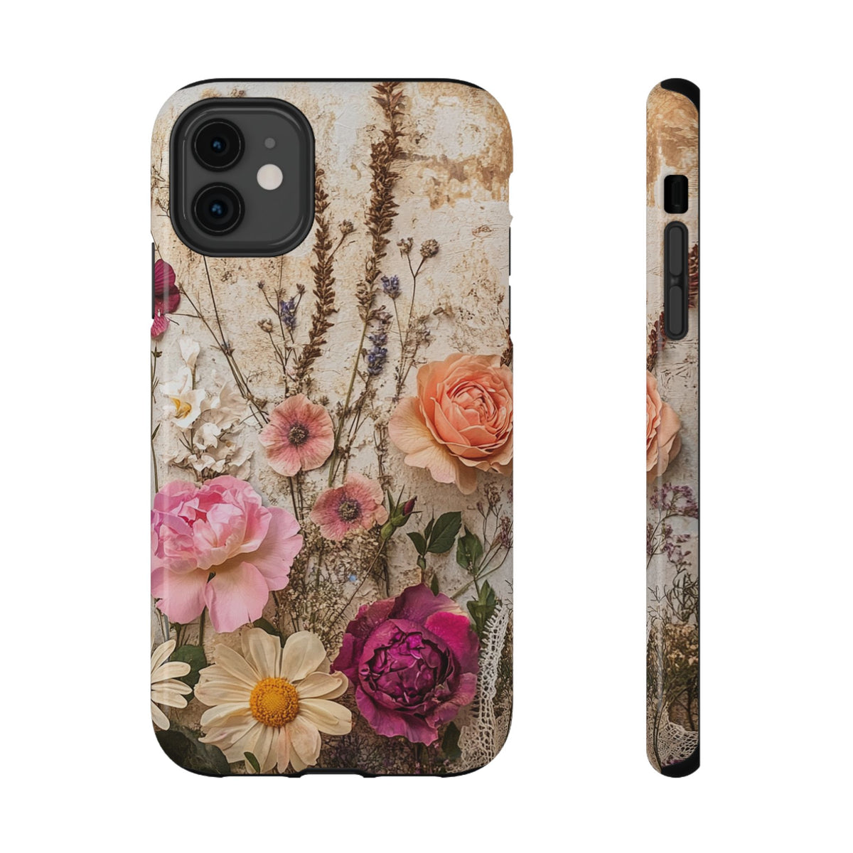 Pressed Bouquet protective phone case for iPhone 11, glossy finish