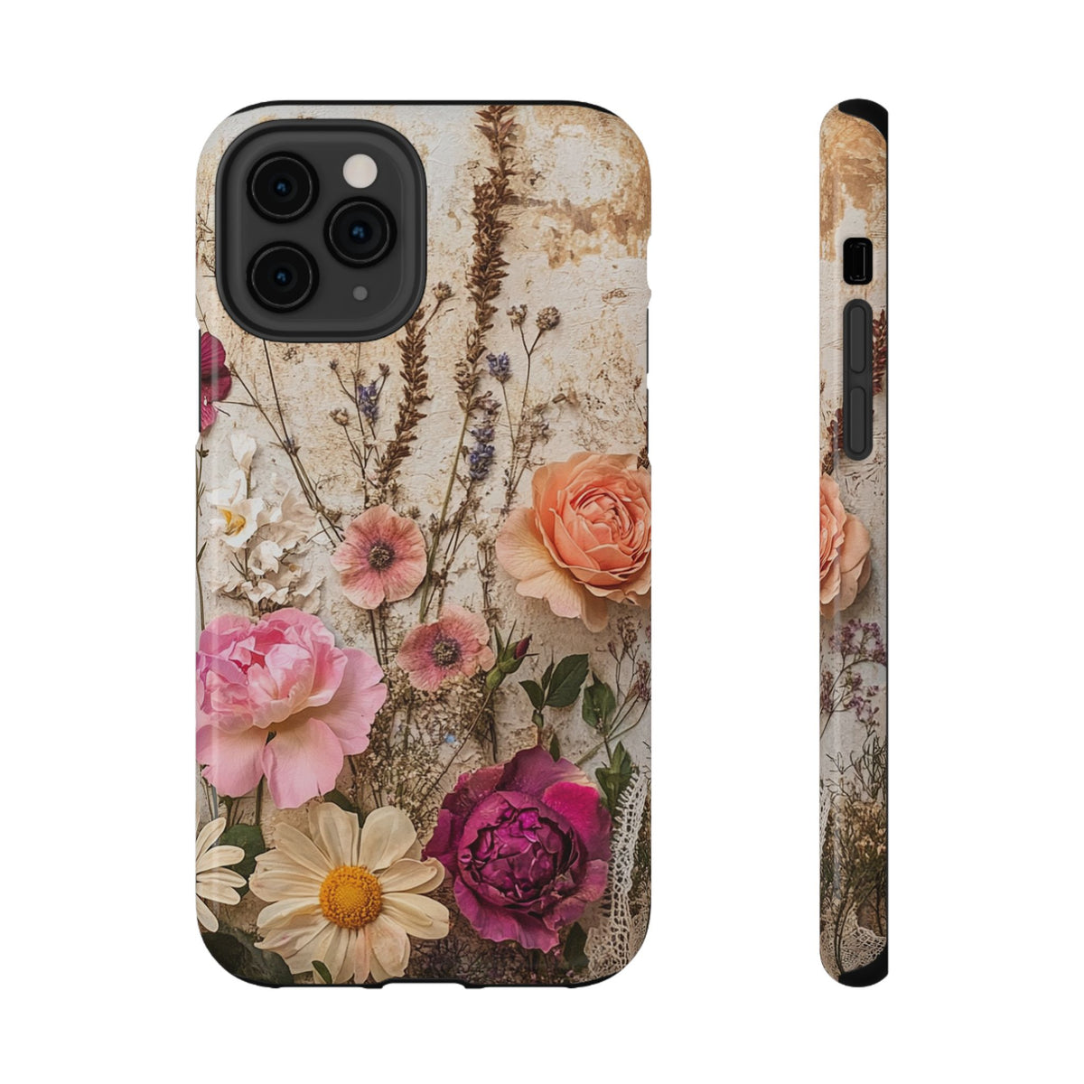 Pressed Bouquet protective phone case for iPhone 11 Pro, glossy finish
