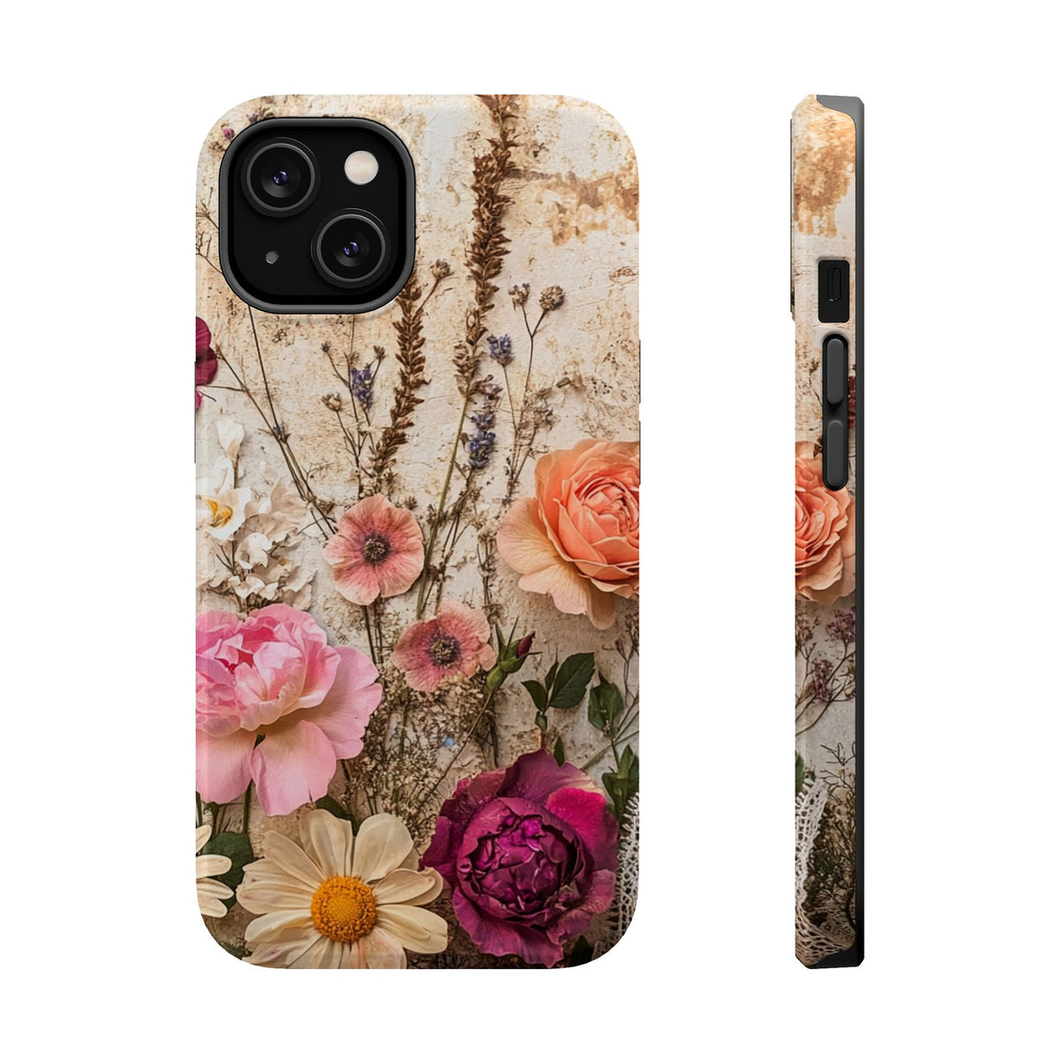 Pressed Bouquet MagSafe case for iPhone 14, glossy finish
