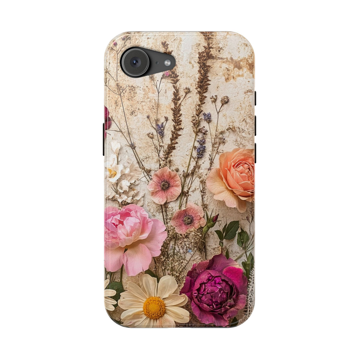 Pressed Bouquet MagSafe case for iPhone 17e, glossy finish