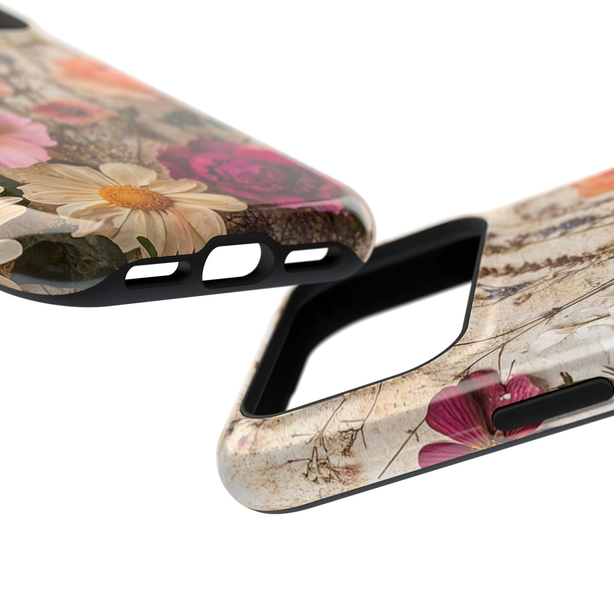 Pressed Bouquet MagSafe case, close-up at an angle
