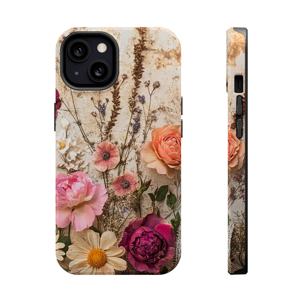 Pressed Bouquet MagSafe case for iPhone 13, glossy finish