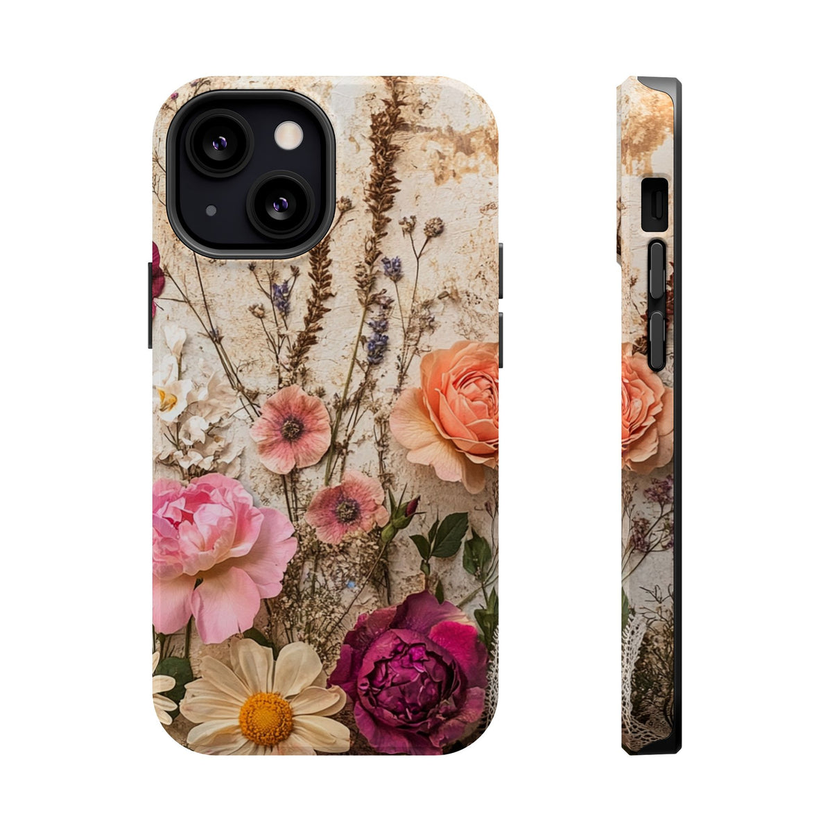 Pressed Bouquet MagSafe case for iPhone 13 Mini, glossy finish
